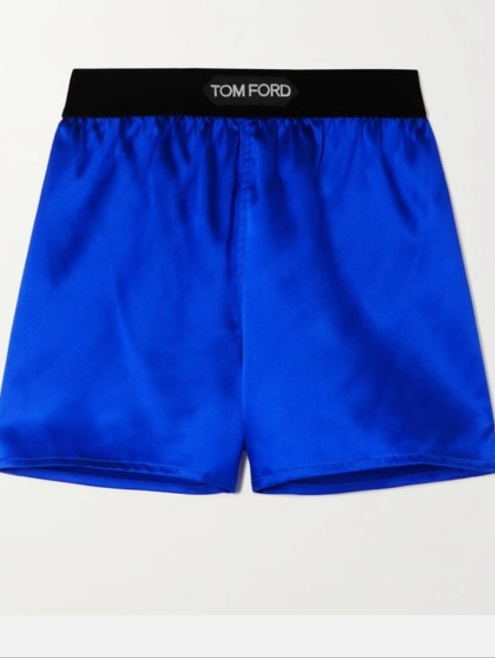 Tom Ford Black-Waistband Royal Blue Silk Shorts Size Small - Picture 3 of 9